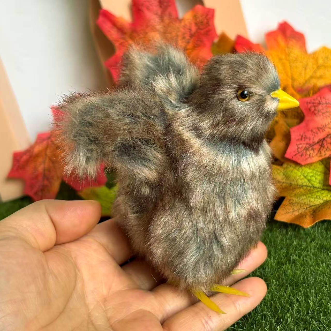 Lifelike Brown Baby Chick Figurines Easter Toys - 4 Realistic Faux Fur Chicken, Easter Basket Stuffers, Spring Decorations, Rustic Decor, Window Displays, Photo Props - Image 4