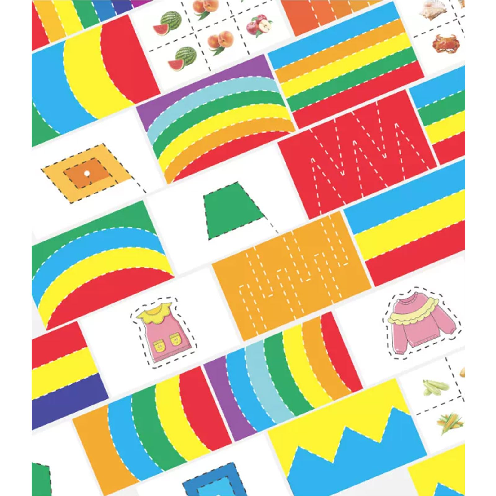 Montessori Kinder Papier Schneiden Bastelset | Kindersicherheits-Scheren mit progressiven Schneid-Arbeitsbüchern, DIY Feinmotorik-Trainings-Bastelset