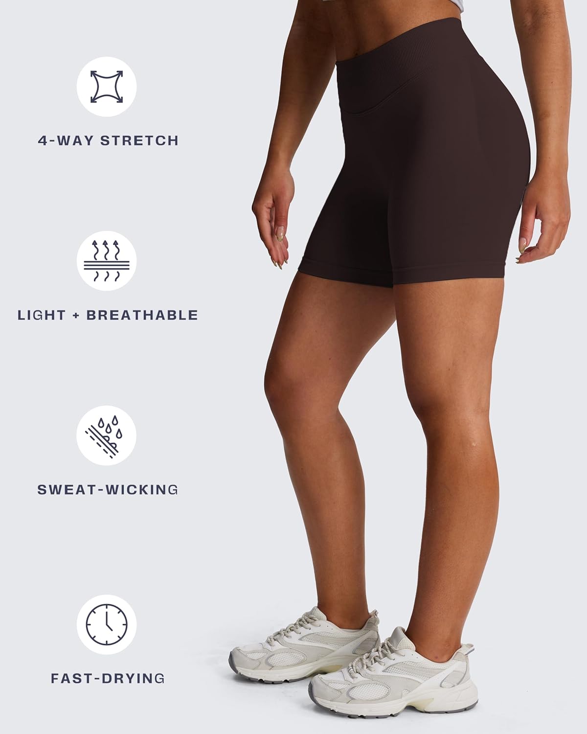 Aoxjox Seamless Biker Shorts for Women Impact Hidden Scrunch Low Waisted Athletic Yoga Short 3.5"/4.5"/5"/6" - Image 5