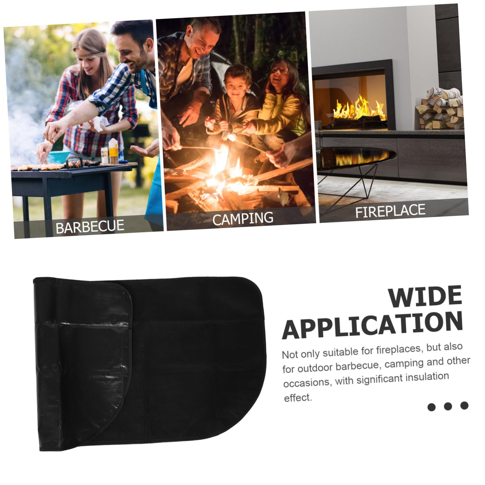 MAGICLULU Tappetino per Fireplace Semicircolare Ignifugo in Poliestere e PVC, Protezione Pavimento Resistente alle Alte Temperature per Caminetto e Grigliate