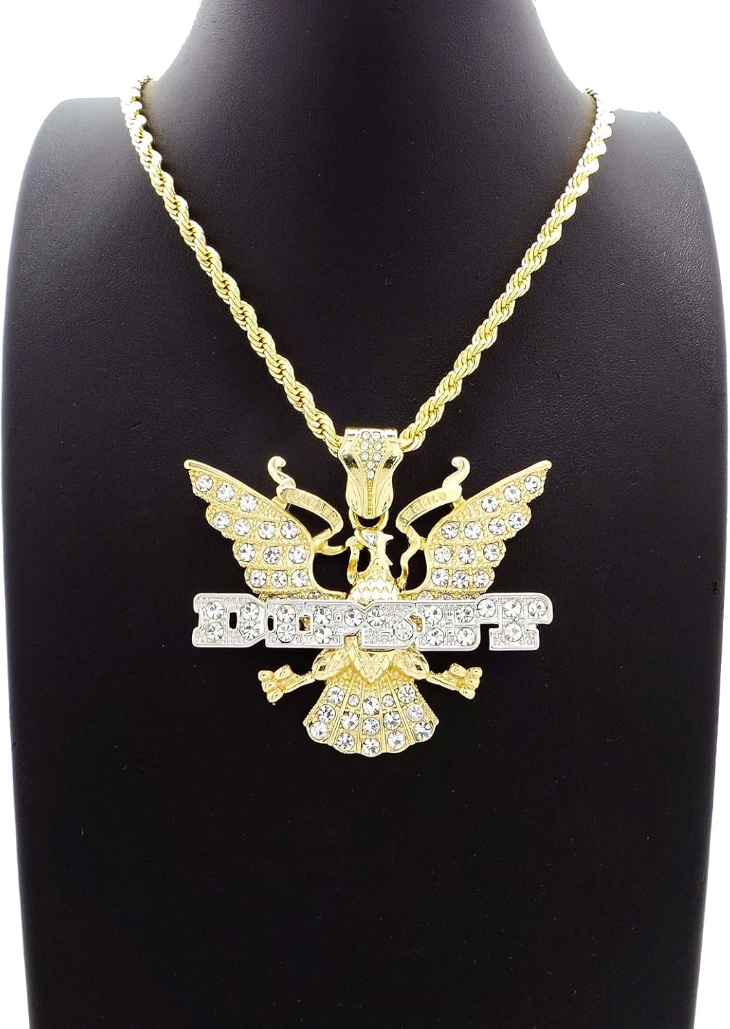SJ New ICED Out Dipset Pendant 4mm/24 Rope Chain Hip HOP Necklace (Gold/Silver - RC3253TT)