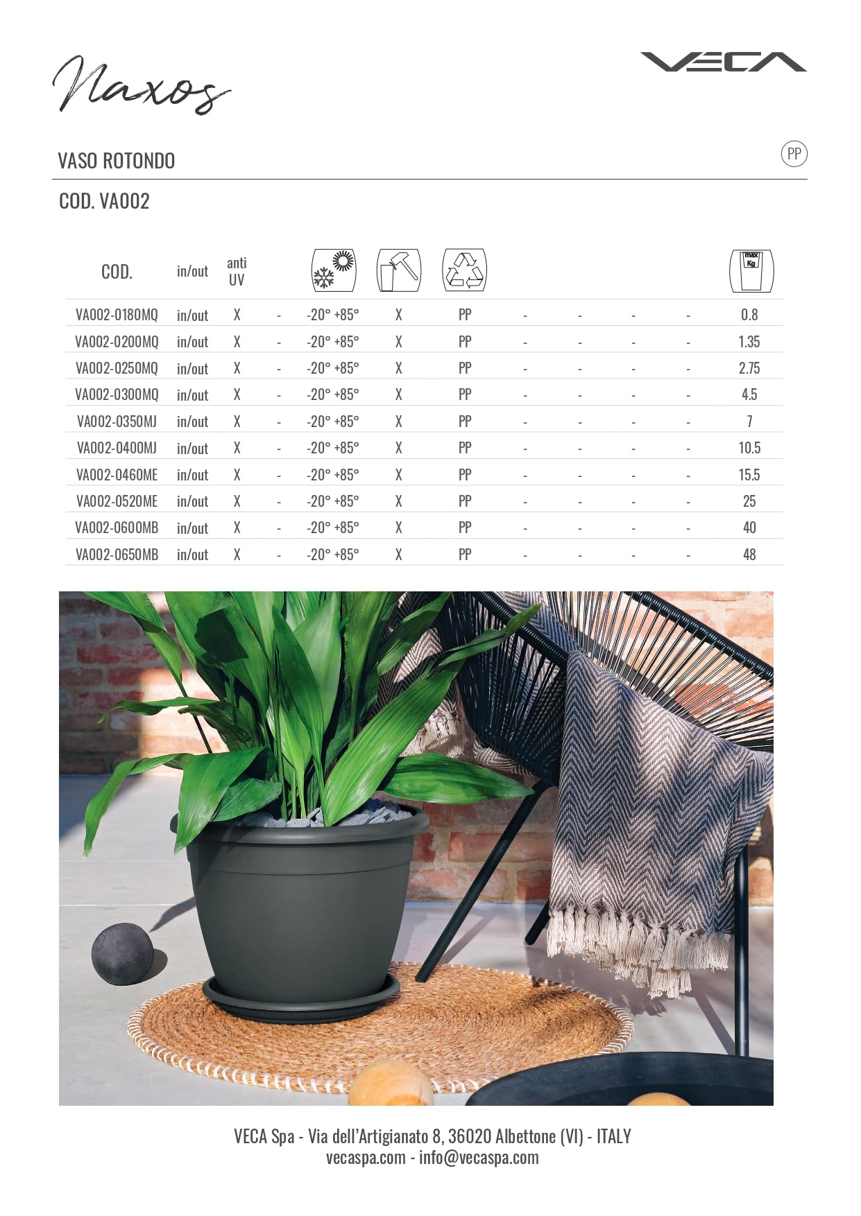 Vaso da Terra Rotondo - Stile Boho - 46 CM - Firna