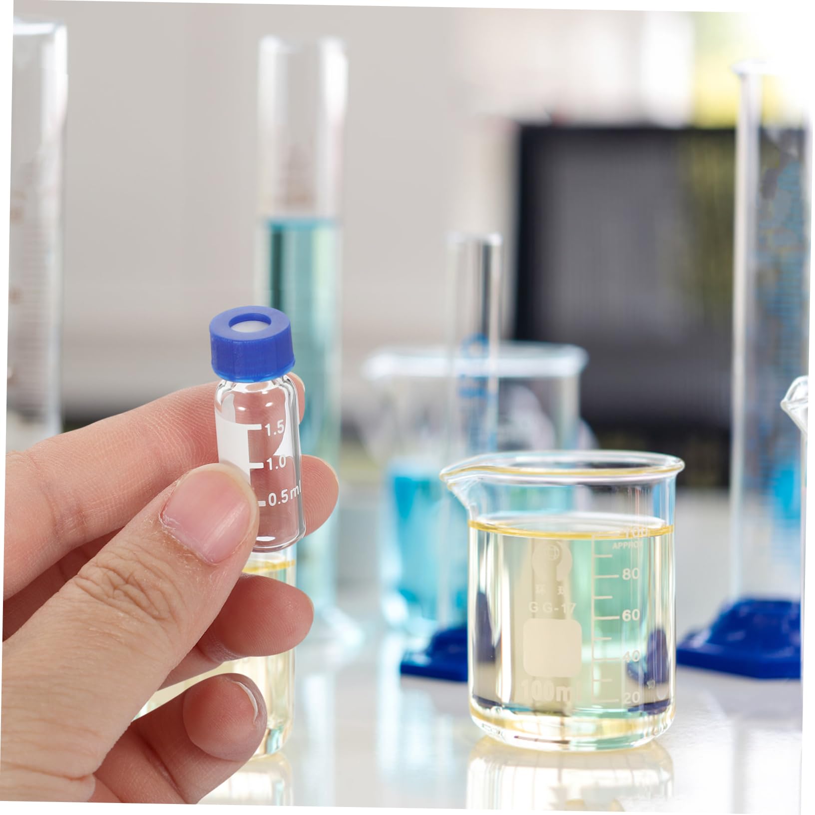 iplusmile 500piezas De Vidrio Transparentes Escala De Frascos Pequeños Para Muestras Con Tapas Perfectos Para Laboratorios y Proyectos De Investigación
