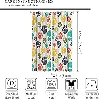 Vista 110 de Cortinas opacas con estampado de patas de perro, estampado de patas de perro y huesos, tratamiento de ventana, cortinas con aislamiento térmico