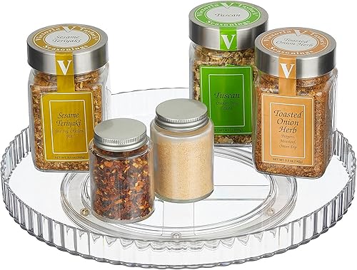 Miniatura 8 de mDesign Plataforma giratoria de plástico para organizar armarios de cocina y baño, armario u encimera, organizador giratorio para condimentos