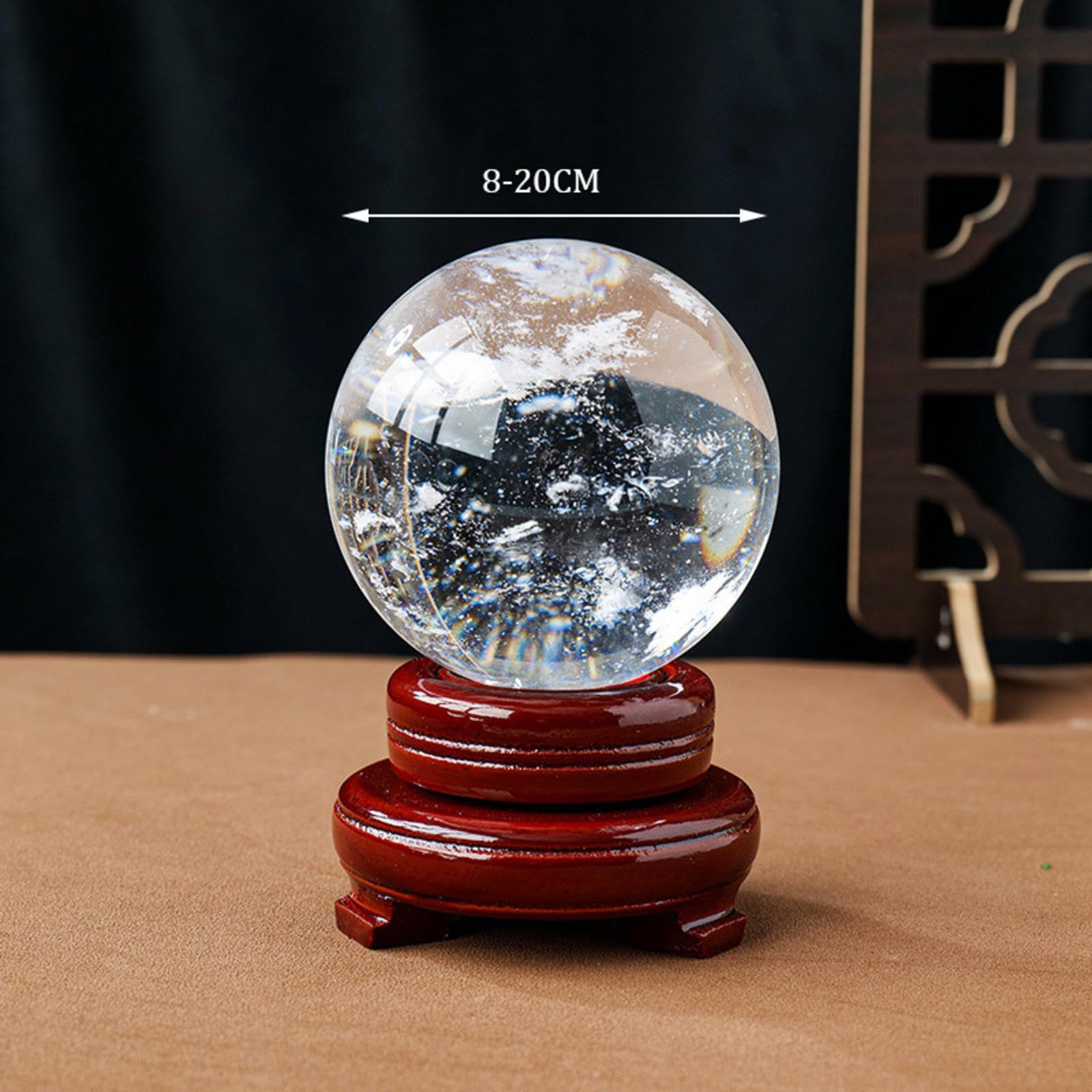 雪の結晶クリスタルボール置物 Amazon｜スタンド付きクリアクリスタルボール - 装飾用リアルクォーツ