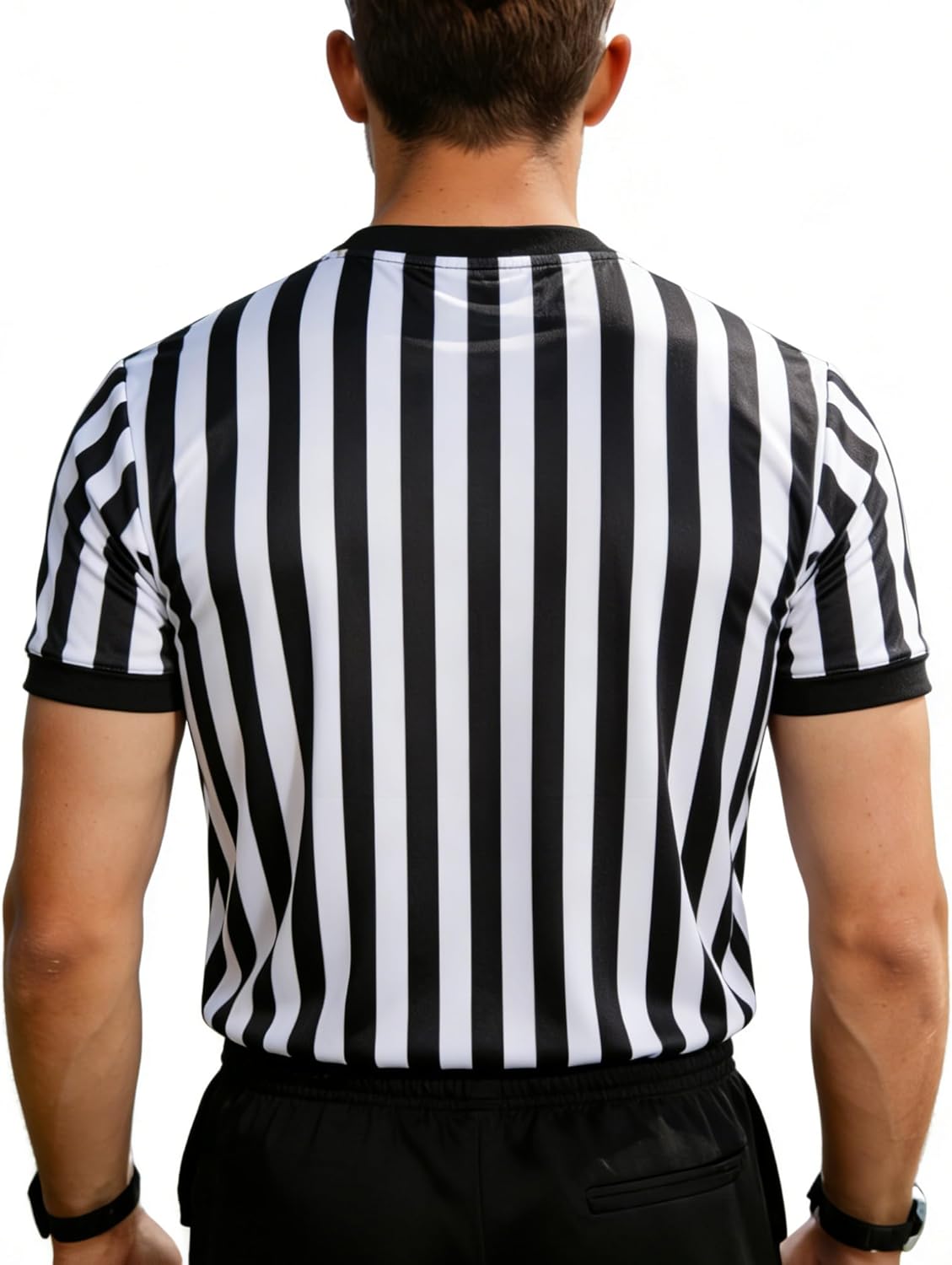 Men's Referee Shirt Women Official Football Basketball V-Neck Ref Jersey for Halloween Costume Umpire Waitress Uniform - Image 2