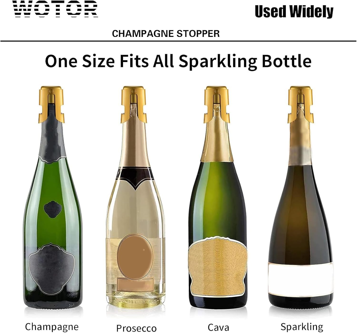 WOTOR Champagne Bottle Stoppers, Stainless Steel, 3 Pack (Triple Color) image 5
