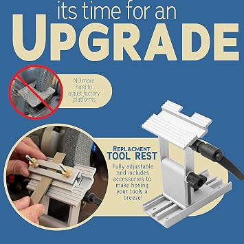 Metal Grinder Sharpening Jig Bench Grinder Adjustable Replacement Tool Rest Sharpening Jig for 6in 8in Bench Grinders and Sanders (Silver)