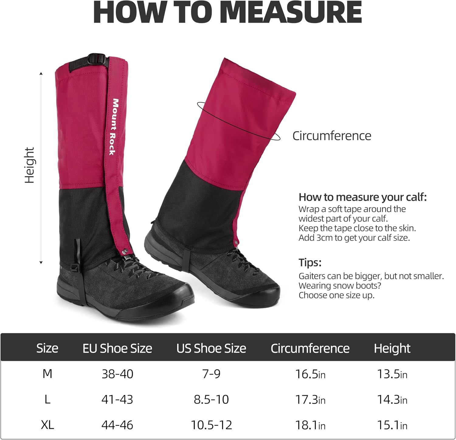 Waterproof Leg Gaiters – 420D/600D Nylon Boot Covers, Cold-Resistant TPU Straps, Hiking, Mountaineering, Skiing & Hunting