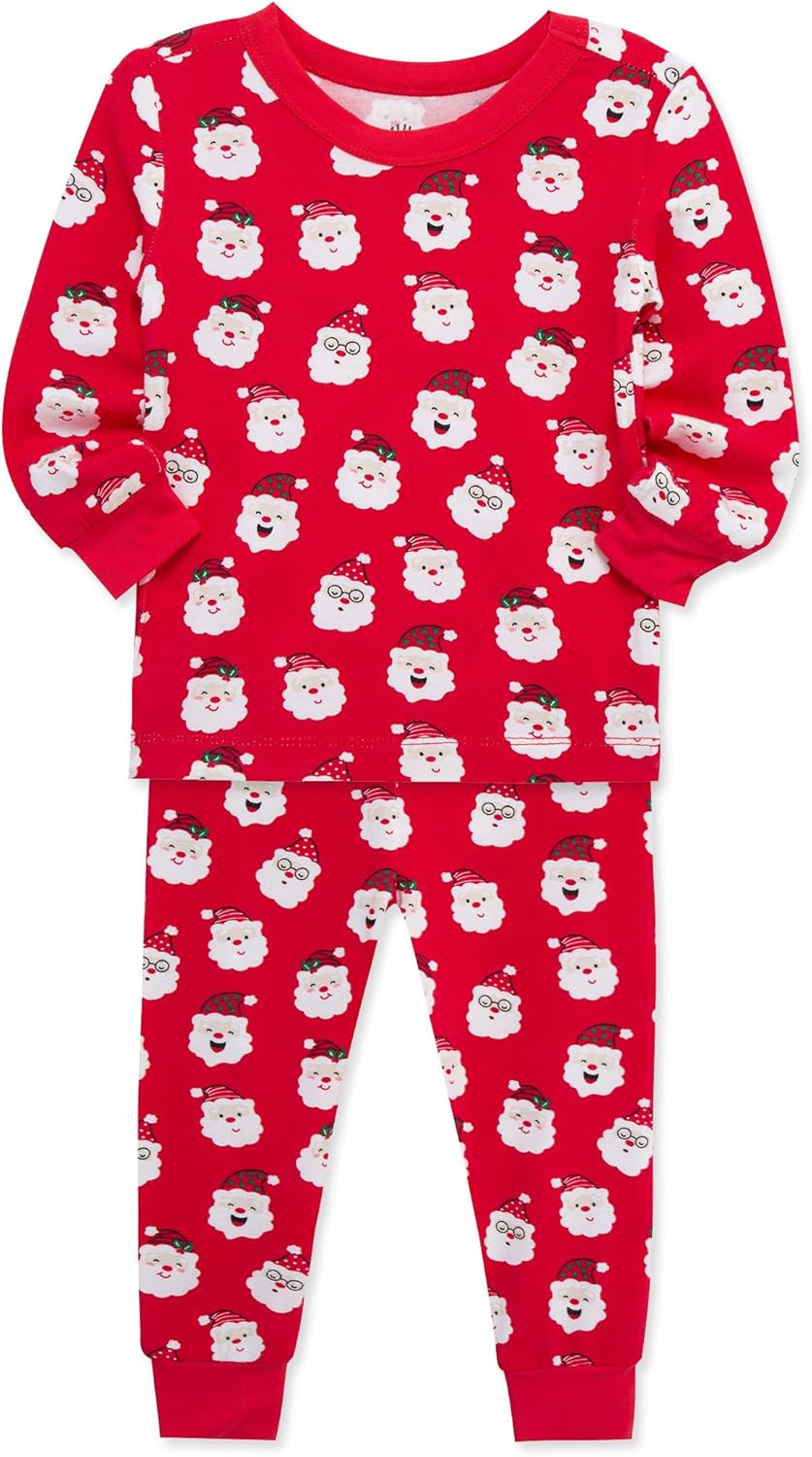 Little Me Baby Boys' and Girls' Christmas Holiday Santa Print Pajamas, 12M to 4T - Image 3