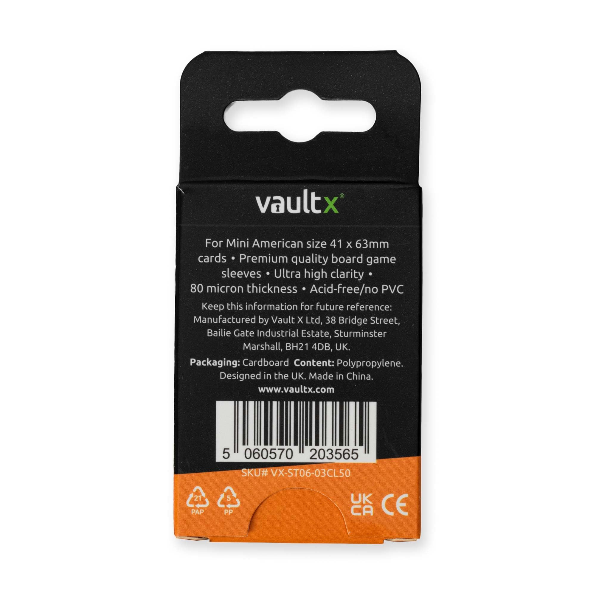 Vault X Mini American Board Game Sleeves 43 x 65mm (50 Pack) Clear Premium Quality : Toys & Games