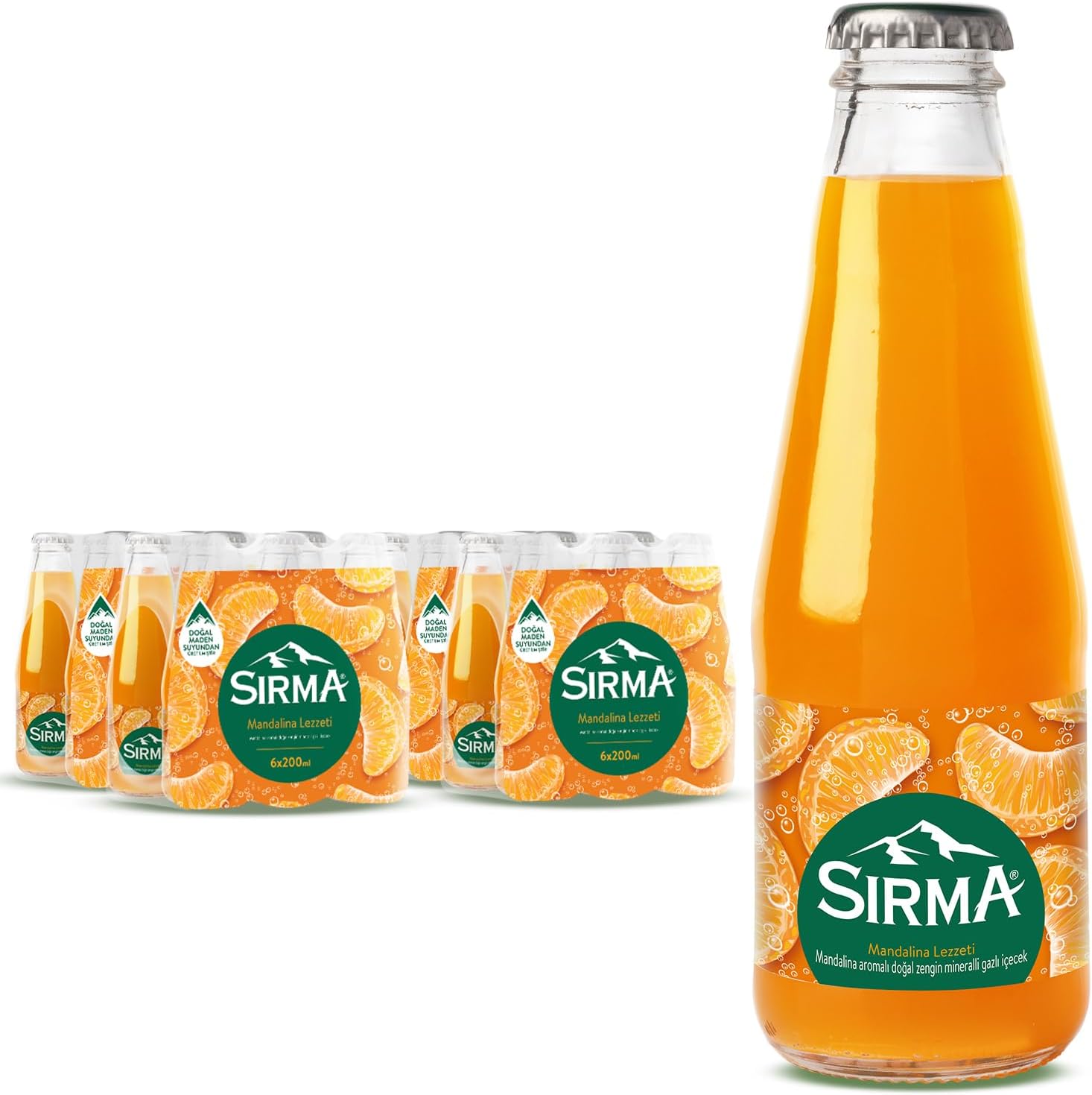 Sırma C Vitaminli Mandalina Aromalı Doğal Maden Suyu (24x200 ml)