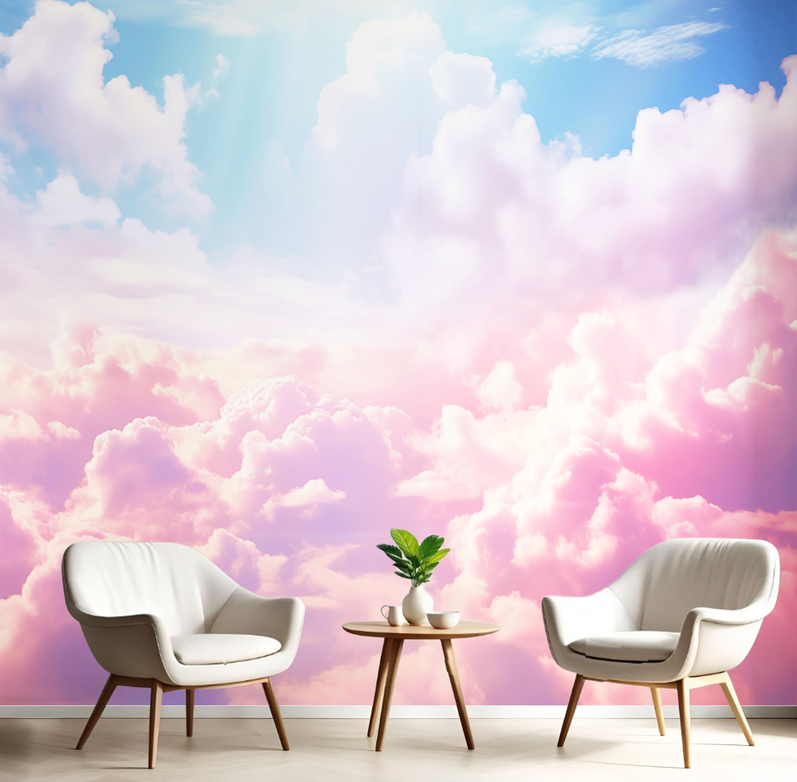 Papier Peint Soie Motif Ciel Nuageux - Revêtement Mural Panoramique Luxe 3D
