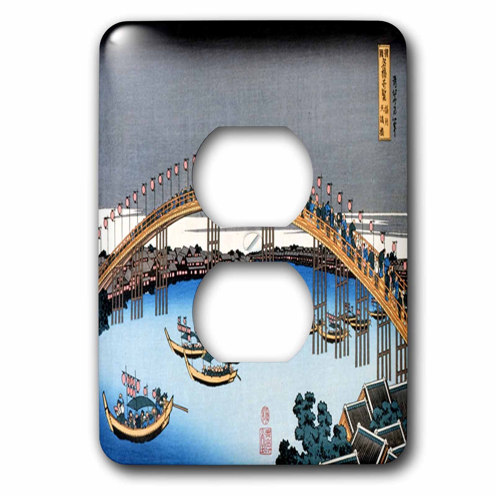 Hokusai woodcut célèbre pont peinture plaque double prise robuste anti-décoloration