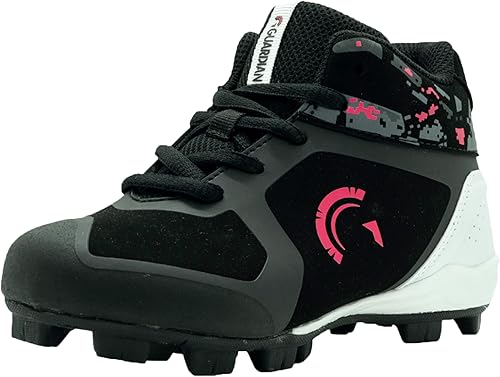 Guardian Baseball Tacos de béisbol de caña alta para niños y niñas, tacos de sóftbol, talla 12 para niños pequeños a 7 para niños grandes