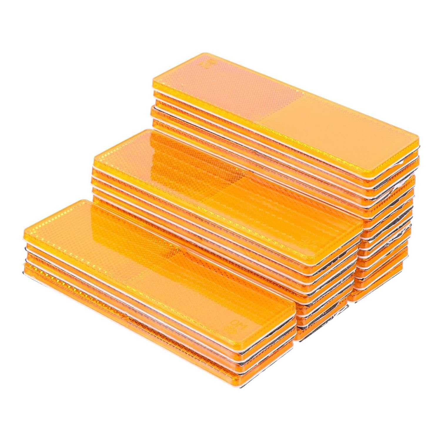Amosfun 25Pcs Self Adhesive Reflective Stickers for Cars Heavy Duty Adhesive Reflector Tape for Day and Night Visibility Suitable for Trucks and Trailers