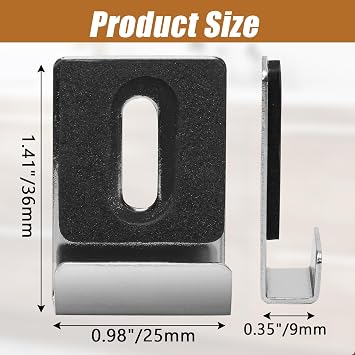 8 Packs Metal Mirror Holder Clips, Silver, with Rubber Pads