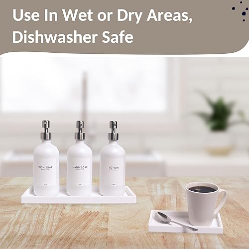 Miniatura 110 de Bandeja de encimera y tocador, 2 bandejas pequeñas de silicona de 7.7 pulgadas, bandeja de jabón de cocina, soporte para jabón de cocina, Gris