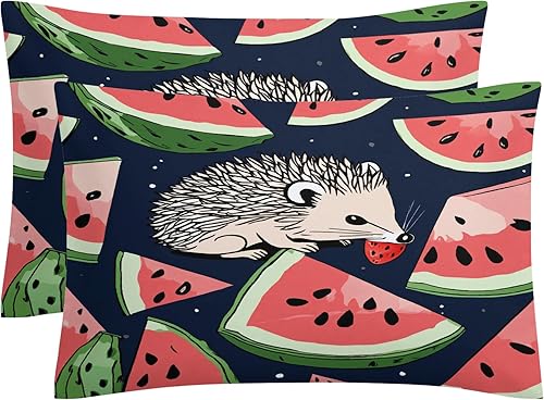 Miniatura 2 de OmErsa Hedgehog Duvet Cover Twin Size Bedding Set 3 PCS, Animals Children Comforter Cover & 2 Pillowcases Soft Microfiber Patterned Bedroom