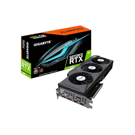 GIGABYTE GeForce RTX 3080 Eagle 12G Graphics Card, 3X WINDFORCE Fans, 12GB 384-bit GDDR6X, GV-N3080EAGLE-12GD Video Card