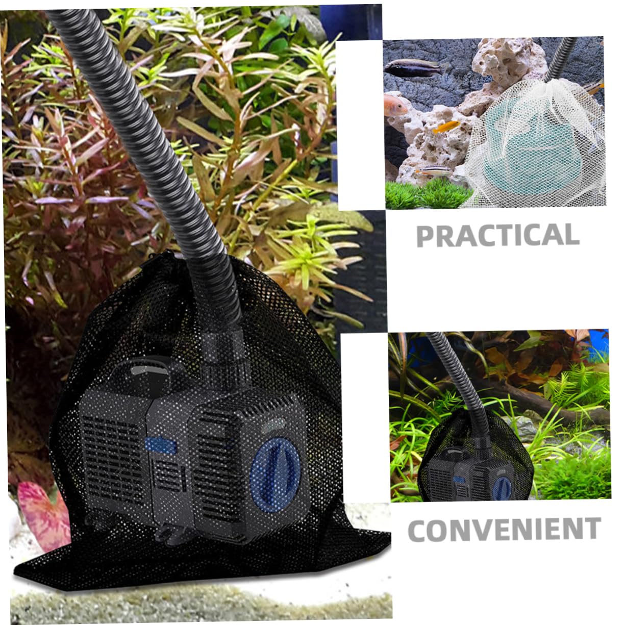 BESPORTBLE Pond Pump Filter Pouch Pcs Pump Mesh Bag Barrier Mesh Drawstring Buckle Closure
