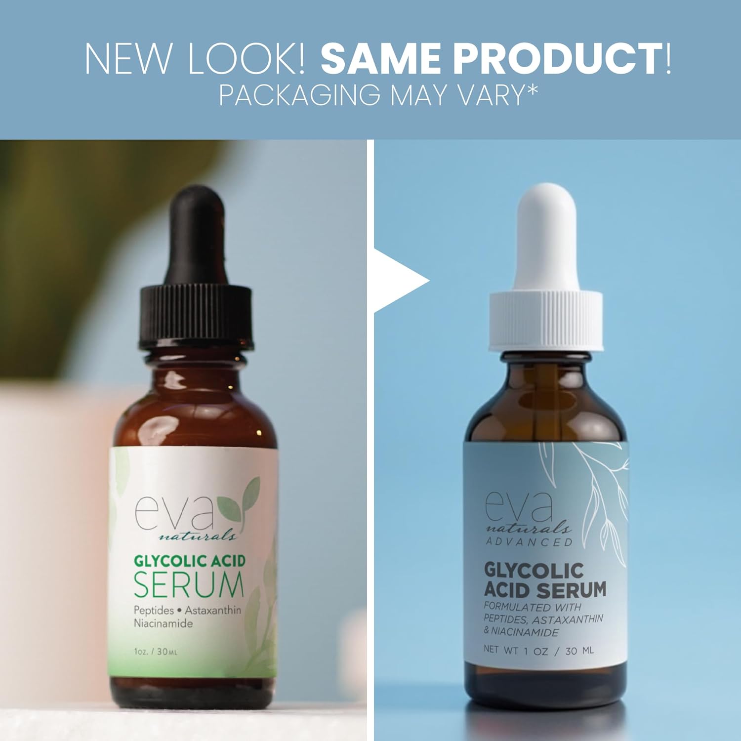 Eva Naturals Glycolic Acid Serum (1 oz) – Face Serum with Niacinamide, Hyaluronic Acid & Peptides – Smooth Skin, Reduce Pores, Improve Tone, Target Acne, Fine Lines, Dark Spots & Uneven Texture - Image 5