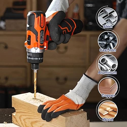 Miniatura 6 de Handree - Juego de 15 brocas de vástago hexagonal, juego de brocas de impacto HSS para metal, diseño de cambio rápido, brocas helicoidales de