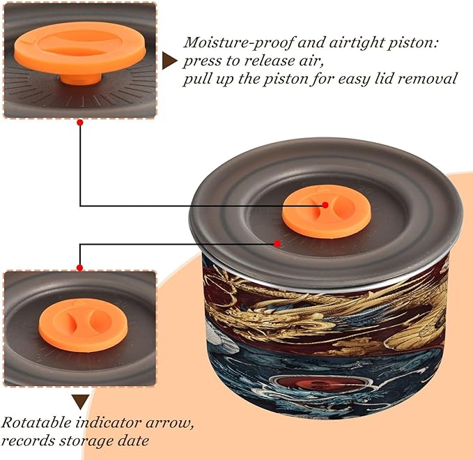 Frasco de Almacenamiento ALAZA Azul Dorado Dragón 30 oz para Café miniatura 5