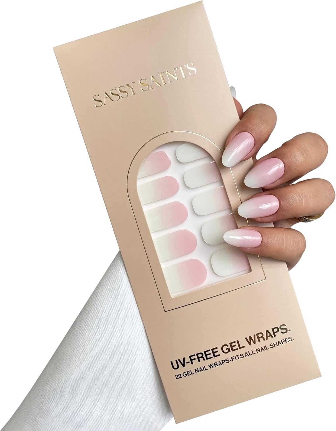 Sassy Saints | Sugar Glaze | Gel Nail Strips | Easy to Apply & Remove | Non-Toxic, Hema & TPO Free | No UV Lamp Needed | Pink