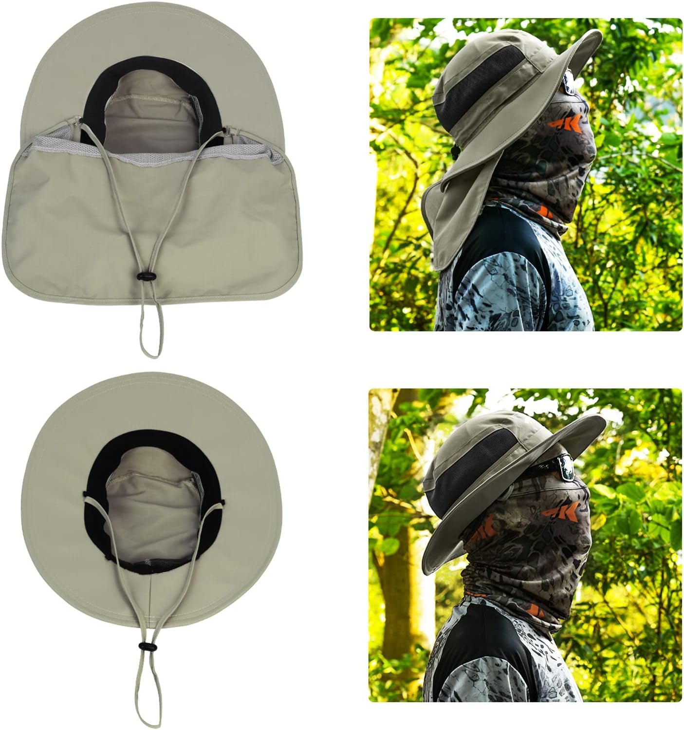 KastKing UPF 50 Boonie Hat Fishing Hat with Removable Neck Flap Sun Hats for Men - Image 4