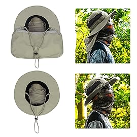 KastKing UPF 50 Boonie Hat Fishing Hat with Removable Neck Flap Sun Hats,Khaki