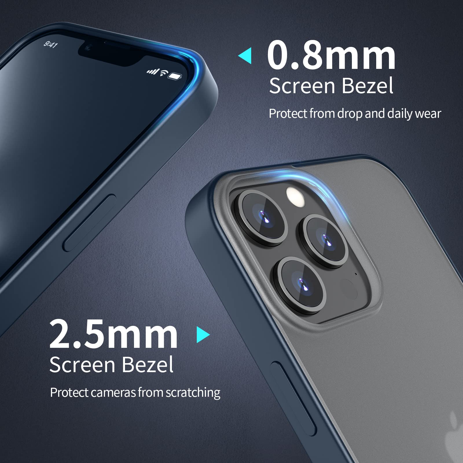 Amazon.com: Gatita Blue Rim Smoke Translucent Case for iPhone 12  