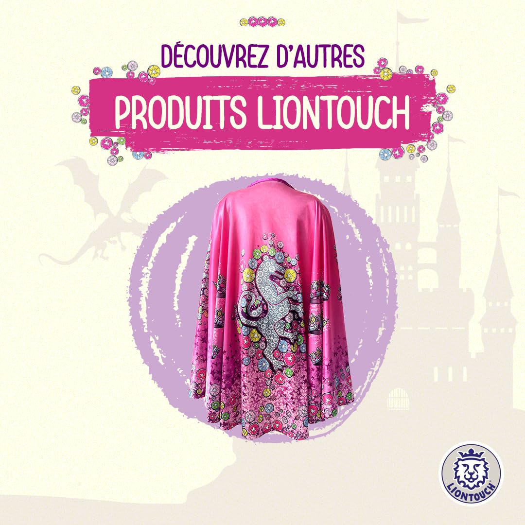 Liontouch - Épée et Bouclier de Princesse en Cristal pour Filles - 3-8 Ans | Jouet Médiéval en Mousse Rose et Argent Style Lionne | Accessoires d'Armes Sûres pour Déguisements et Costumes Royaux