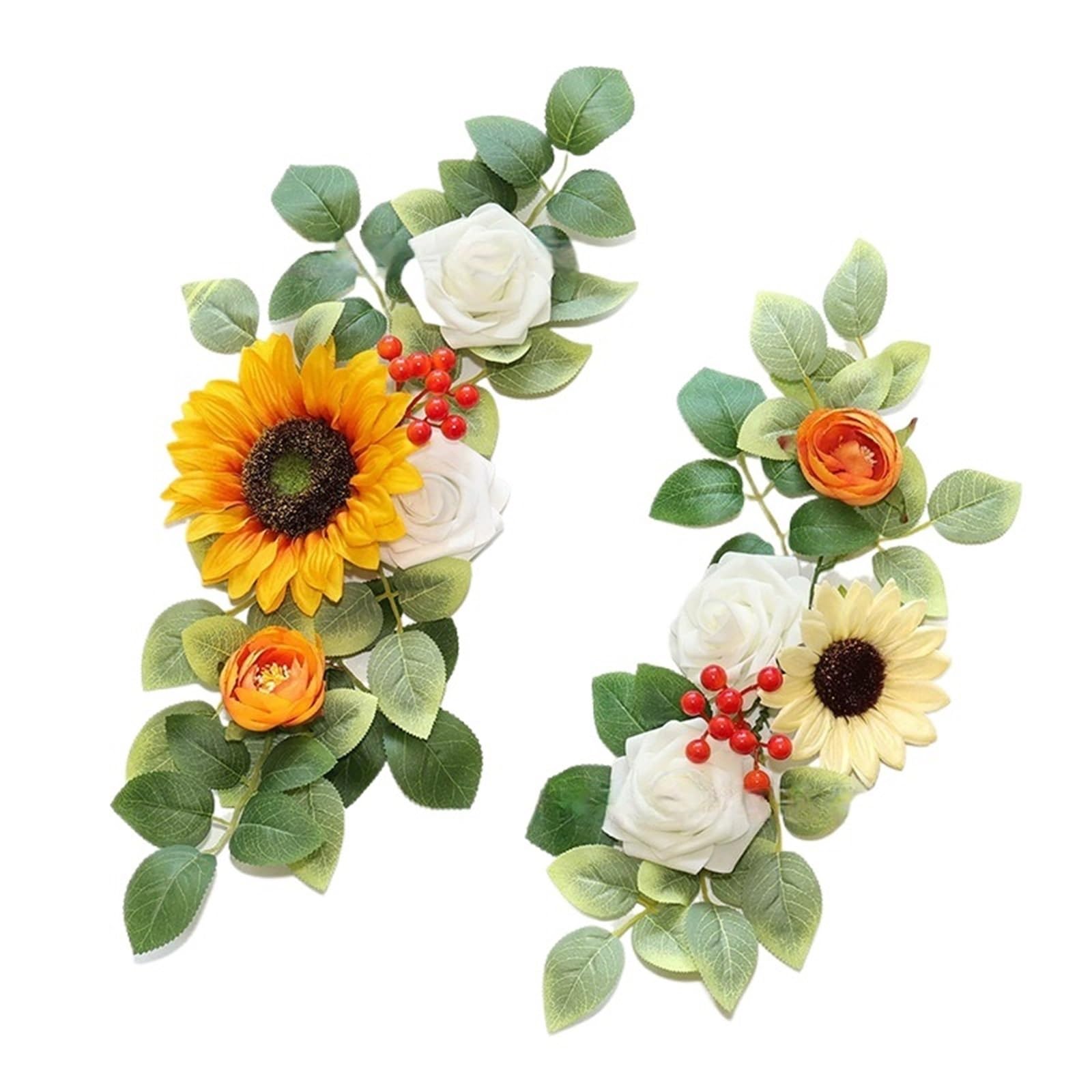 MOHUIED Artificial Floral Swags 2Pcs Artificial Flower Swag Garland Rustic Wedding Arch Flowers Kit For Sign Decorative Floral DIY for Ceremony Backdrop, Fireplace and Door Decor(Color22)