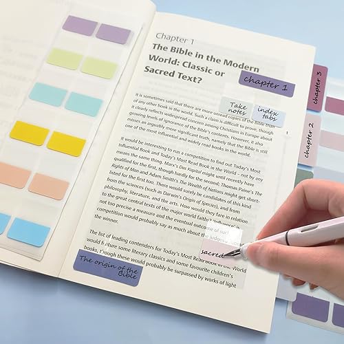 Miniatura 3 de Pestañas adhesivas 720 pestañas de color para cuadernos de 1 pulgada, pestañas de anotación para escritura, pestañas de página reposicionables,