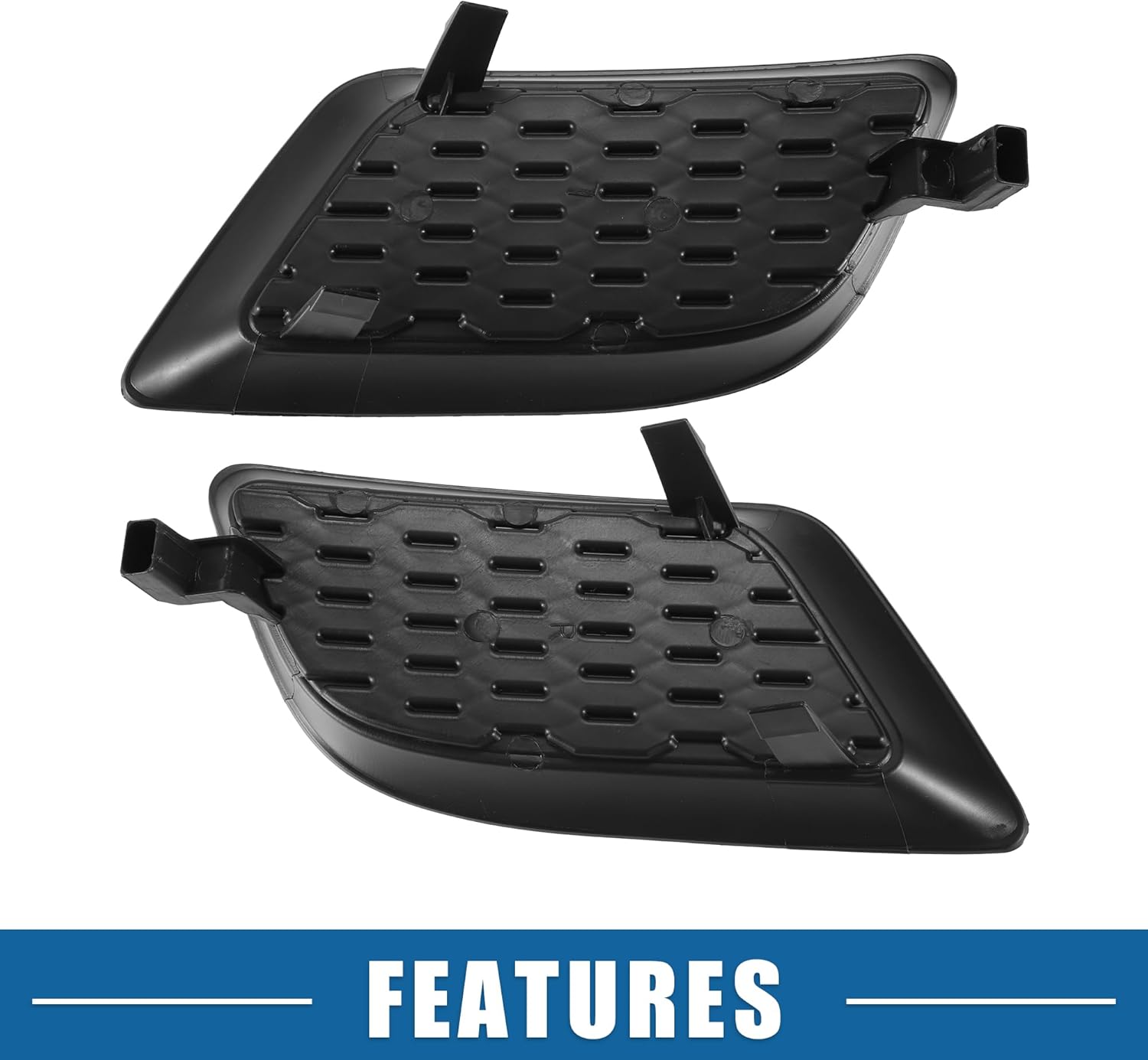 Car Front Fog Light Cover Grille Left Right No.68092571AA/68092570AA for Dodge Charger Pursuit R/T SE SRT8 SXT 2011-2014 ABS Plastic Black (Set of 2)