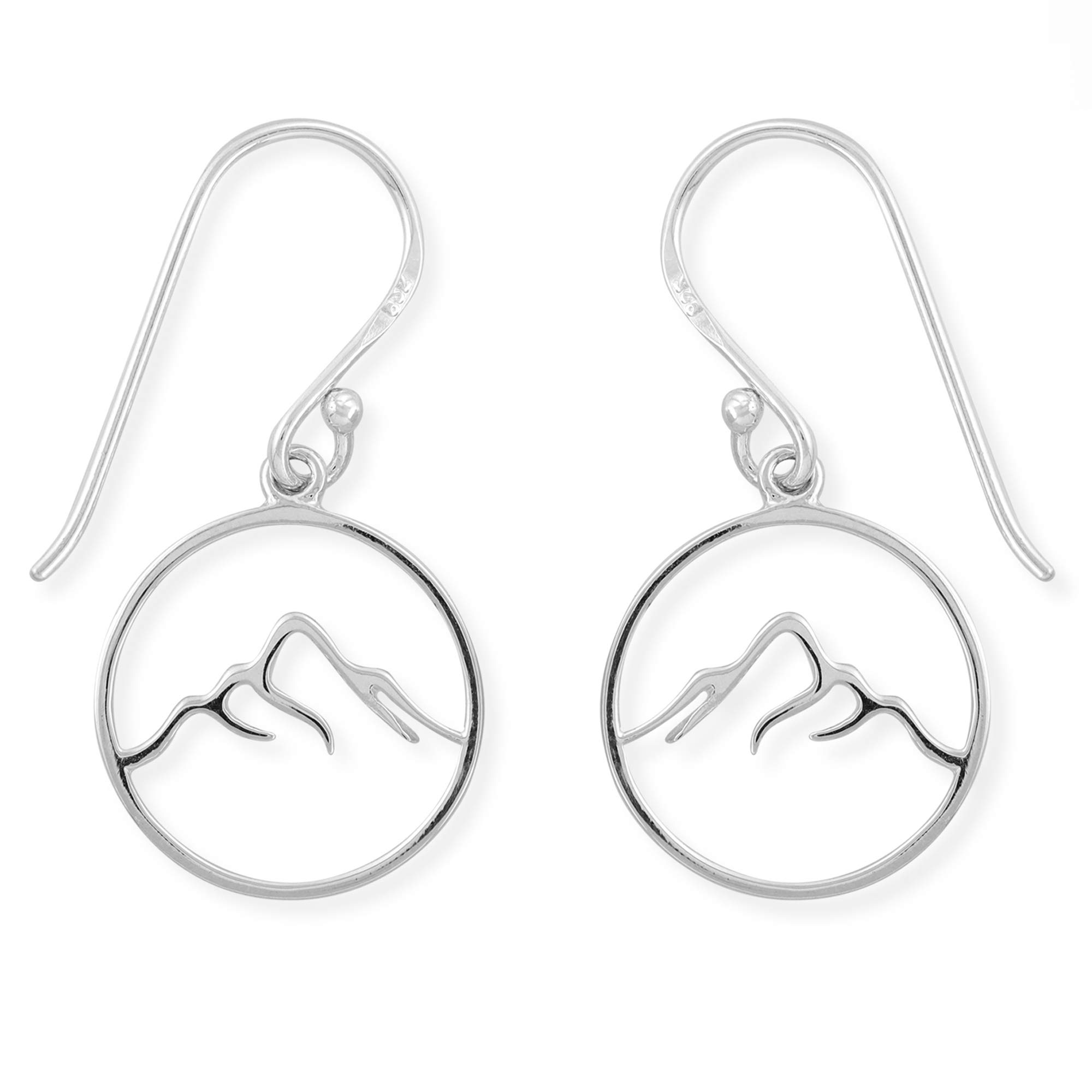 Boma Jewelry Sterling Silver Circle Mountain Peak Earrings, Metal, ng