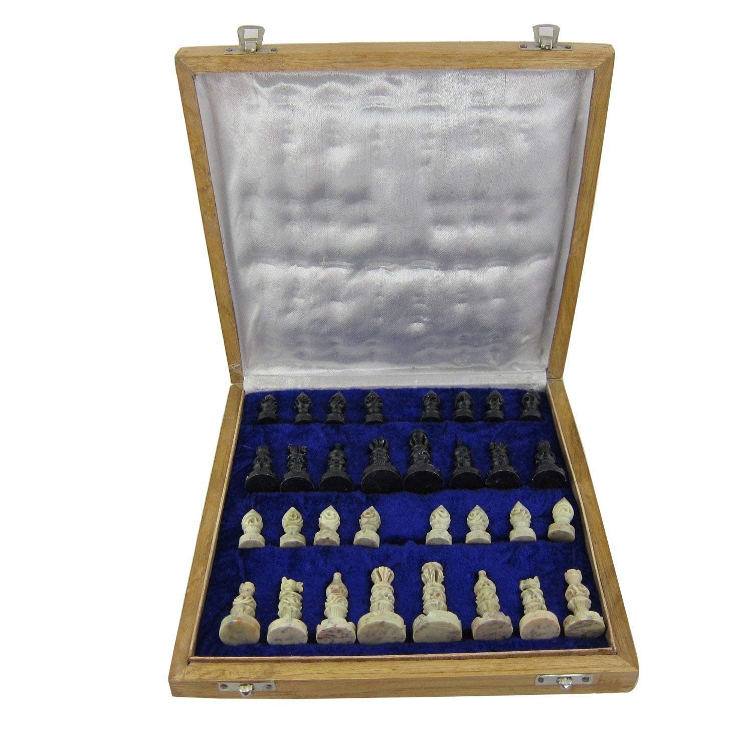 RoyaltyRoute Juegos de Mesa de Estrategia Tradicional de mármol únicos Conjuntos de Piezas de ajedrez y Caja de cartón 30 x 30 cm