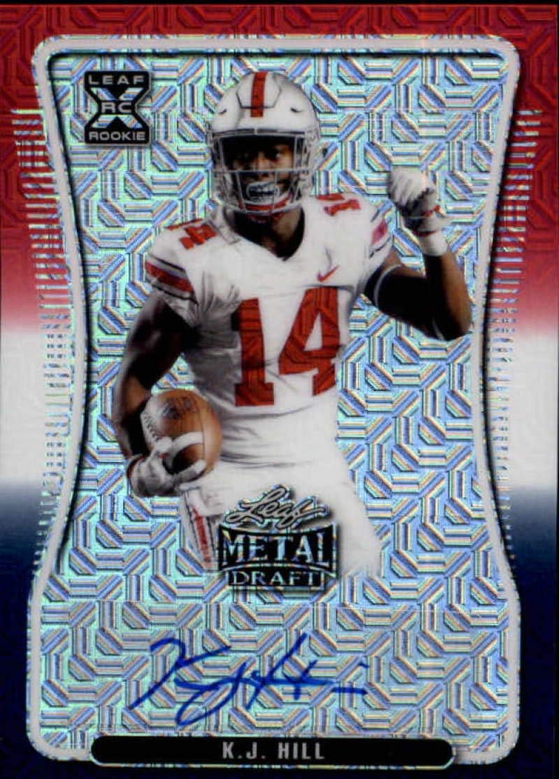 2020 Leaf Metal Draft Autographs Mojo Red White Blue #BA-KJH K.J. Hill RC Rookie AUTO 3/4 Football Trading Card