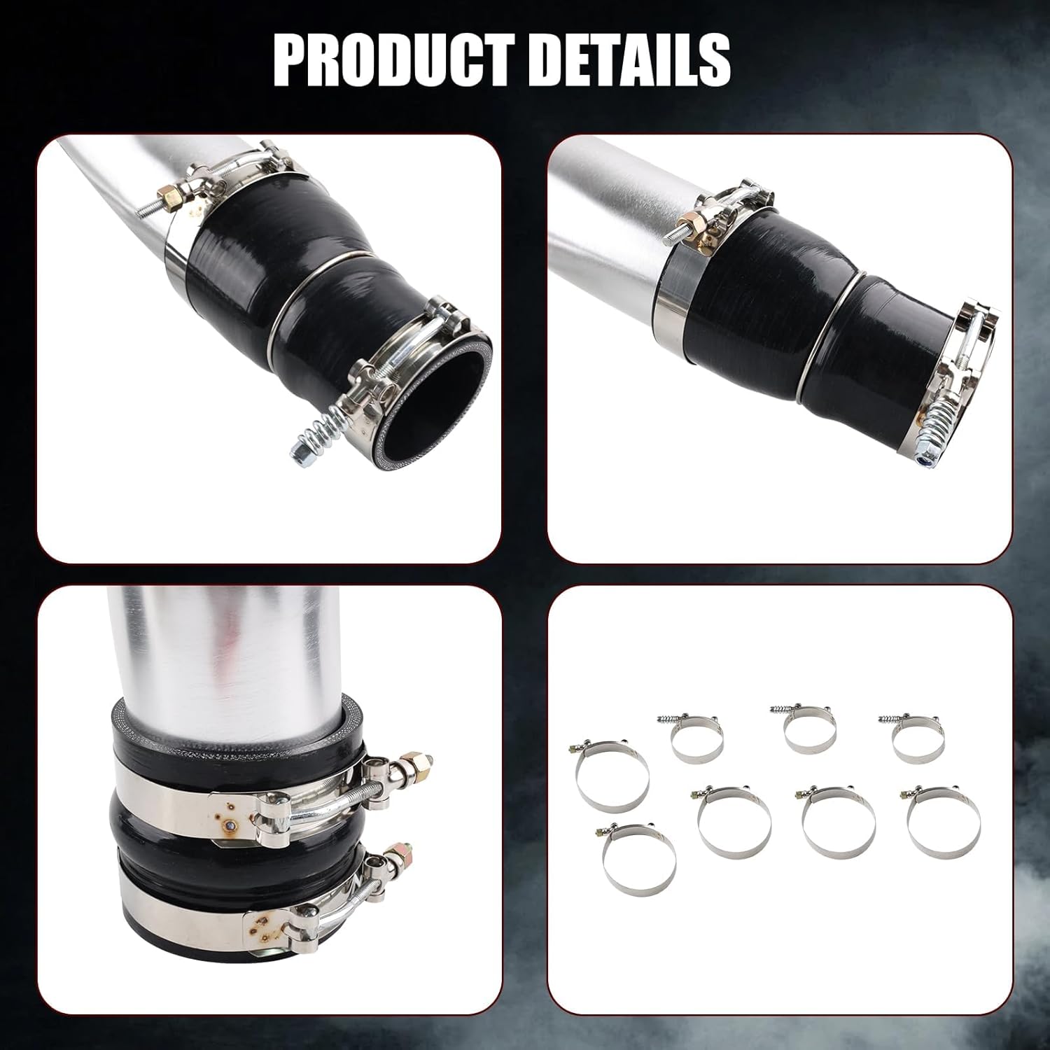 Aluminum Intercooler Pipe Kit & Boot Kit Compatible with 2013-2018 Dodge Ram 2500/3500 6.7L Cummins Diesel