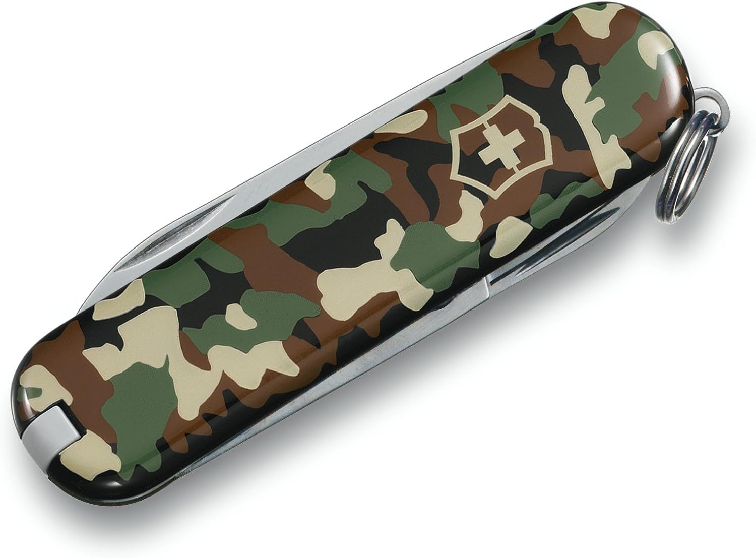 Victorinox, Classic, Swiss Army Pocket Knife, Small, Multi Tool, Camping, 7 Functions, Blade, small, Nail file, Screwdriver 2.5 mm, Camouflage