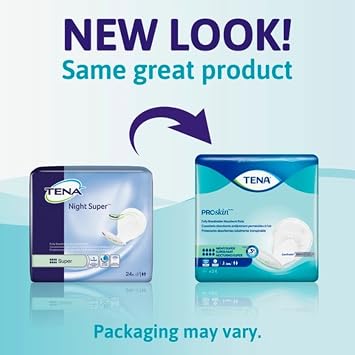 TENA ProSkin Night Super Absorbent Pads, Heavy Absorbency, Unisex, 24 count | Disposable