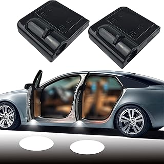 fangfei 2 x projetor LED sem fio com logotipo personalizado para porta de carro, cortesia luzes de boas-vindas