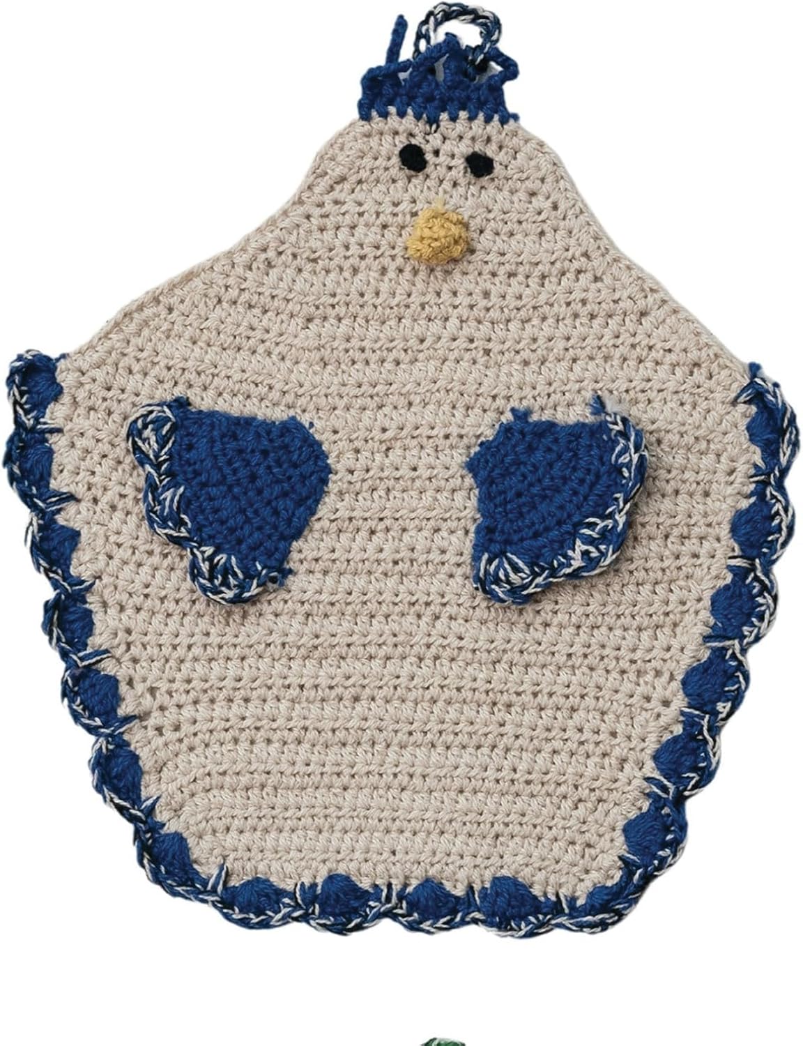 Creative Co-Op Cotton Crocheted Chicken Pot Holder, Multicolor, Set of 4
