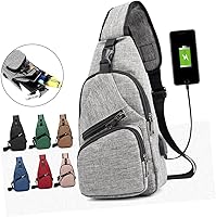 Vista 2 de TENDYCOCO 2 correas ajustables, correa de hombro ajustable para hombre, bolsa de pecho para hombre, bandolera casual