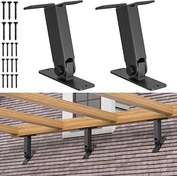 FMhotu Heavy Duty Roof Riser Brackets, Adjustable Pergola Brackets 2Pcs