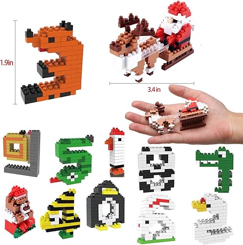 Miniatura 4 de JOYIN Calendario de Adviento de cuenta regresiva de 12 días de Navidad 2023 con 12 piezas de bloques de construcción de números animados STEM