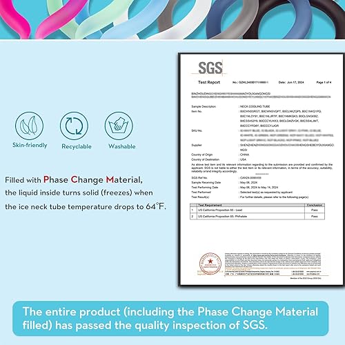 Miniatura 6 de Tubo de enfriamiento para el cuello, enfriador de cuello de hielo reutilizable, envolturas de enfriamiento para exteriores e interiores, alivio de