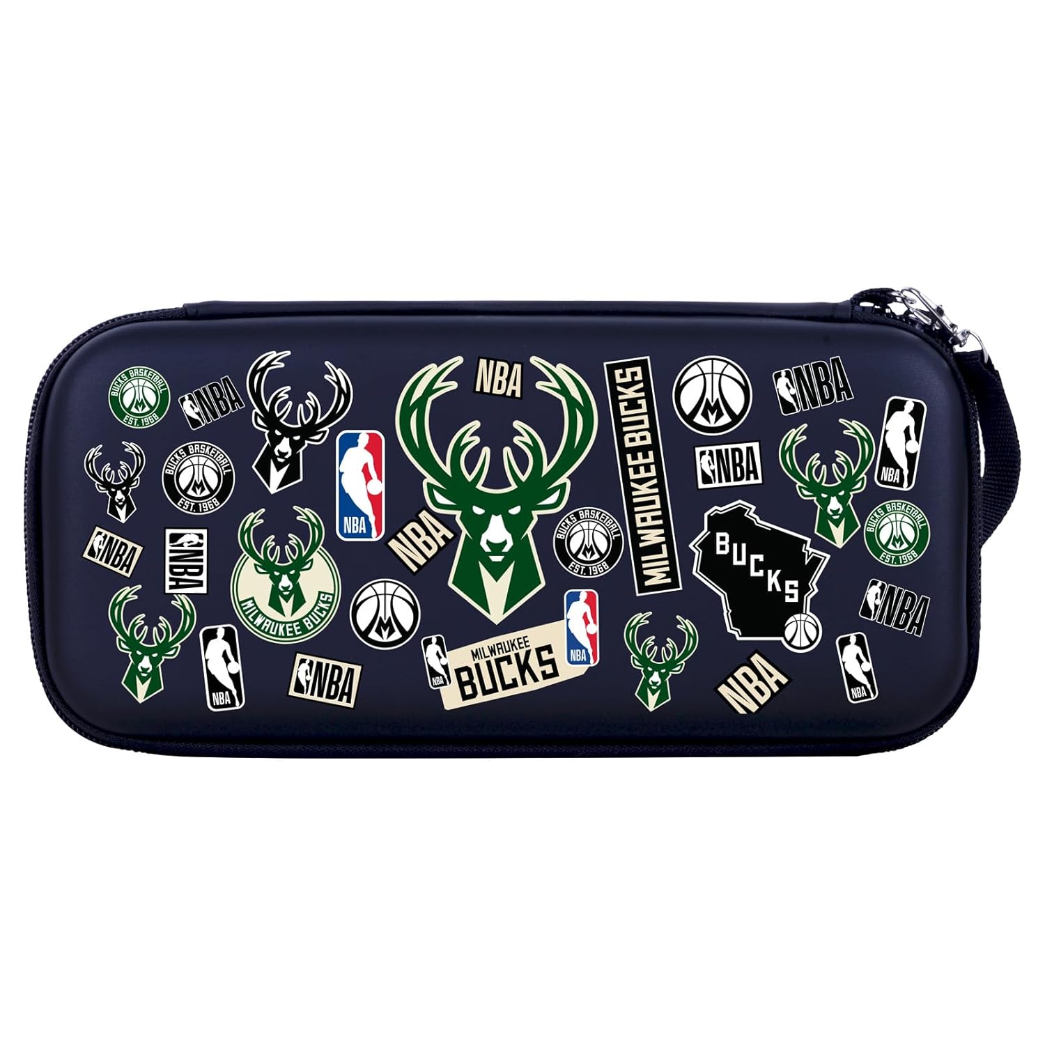 Head Case Designs Officially Licensed NBA Sticker Collage Print Milwaukee Bucks Hard Storage Travel Carry Case Compatible With Asus ROG Ally
